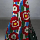 Seralina Basit ve Bol V Yaka Pamuk ve Keten Elbise