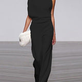 W&W Kadın Tulum, Yuvarlak Yaka, Kolsuz ve Geniş Paça