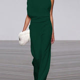 W&W Kadın Tulum, Yuvarlak Yaka, Kolsuz ve Geniş Paça