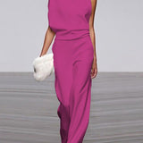 W&W Kadın Tulum, Yuvarlak Yaka, Kolsuz ve Geniş Paça