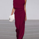 W&W Kadın Tulum, Yuvarlak Yaka, Kolsuz ve Geniş Paça