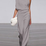 W&W Kadın Tulum, Yuvarlak Yaka, Kolsuz ve Geniş Paça