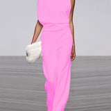 W&W Kadın Tulum, Yuvarlak Yaka, Kolsuz ve Geniş Paça