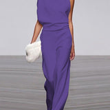 W&W Kadın Tulum, Yuvarlak Yaka, Kolsuz ve Geniş Paça