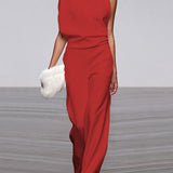 W&W Kadın Tulum, Yuvarlak Yaka, Kolsuz ve Geniş Paça