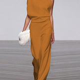 W&W Kadın Tulum, Yuvarlak Yaka, Kolsuz ve Geniş Paça