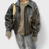 Chandra - Leopar Desenli Vintage Kot Pantolon
