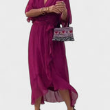 Monica - V-yaka ipek elbise