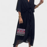 Monica - V-yaka ipek elbise