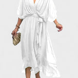 Monica - V-yaka ipek elbise