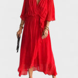 Monica - V-yaka ipek elbise