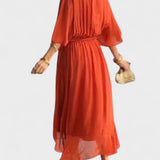 Monica - V-yaka ipek elbise