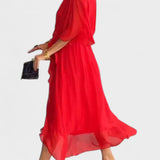 Monica - V-yaka ipek elbise